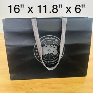 Canada Goose Paper Shopping Bag - black large, 16" x 11.8" x 6" | FLAWED